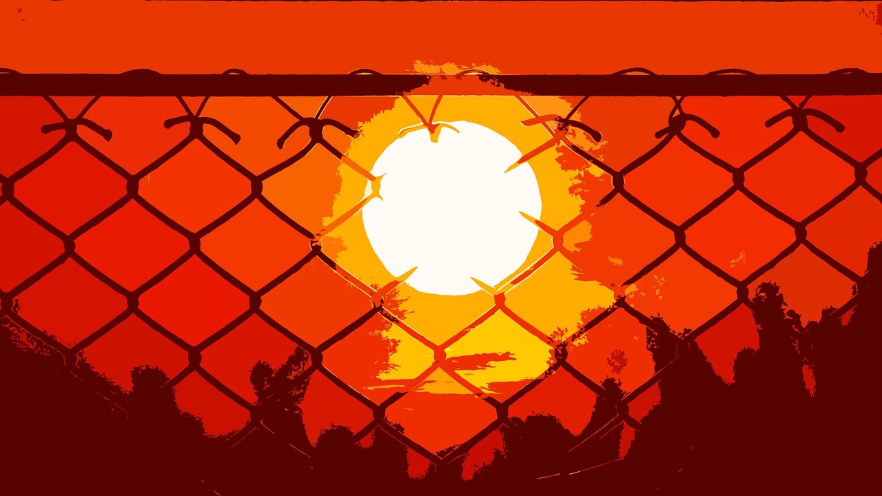 Download free HD stock image of Fence Sun Free fence sun art illustration