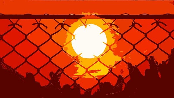 Free Fence Sun illustration and picture