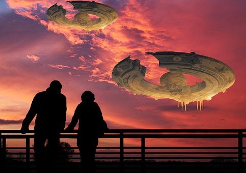 Ufo, Ruimte Schepen, Avond Sfeer