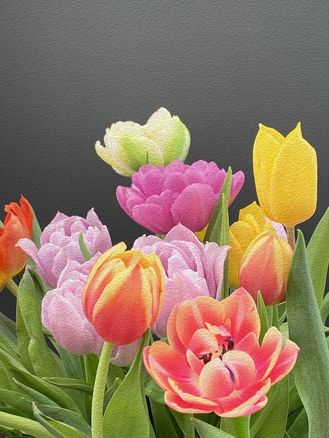 Blumen, Tulpen, Blütenblätter, Strauß