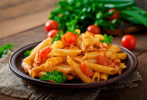 Espaguetis, Fideos, Tomates, Pasta