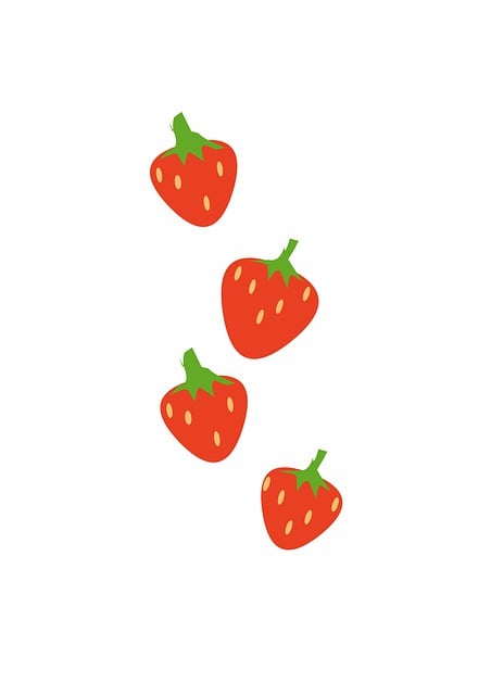 Free strawberry fruit pattern illustration