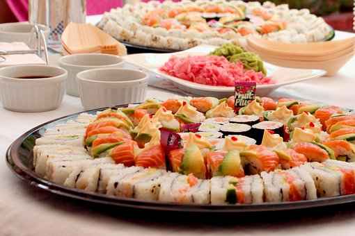 Sushi, Losos, Talíř, Jídlo, Kuchyně