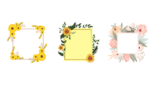 Achtergrond, Bloemen, Vierkanten