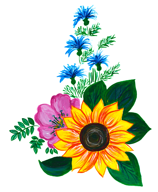 Free flowers sunflower rose vector