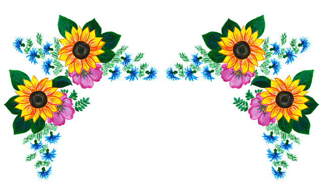 Free flowers roses sunflowers vector
