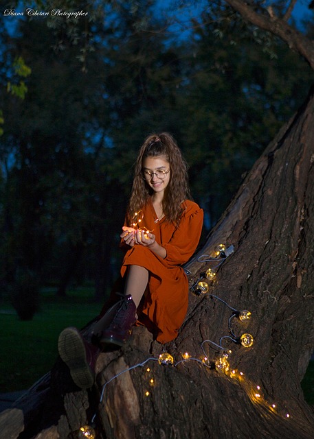 Licht, Nacht, Portret, Meisje, Jong
