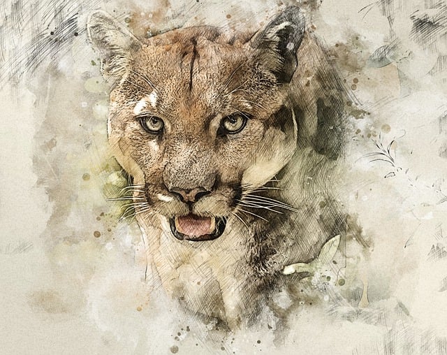Free cougar animal photo art illustration
