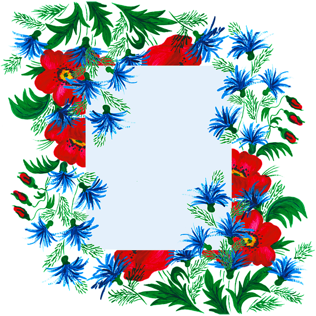 Free border flowers watercolor vector