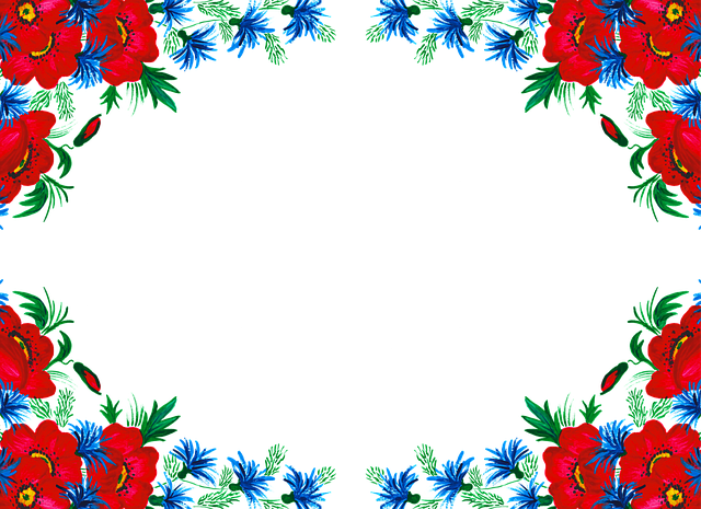 Free border flowers watercolor vector