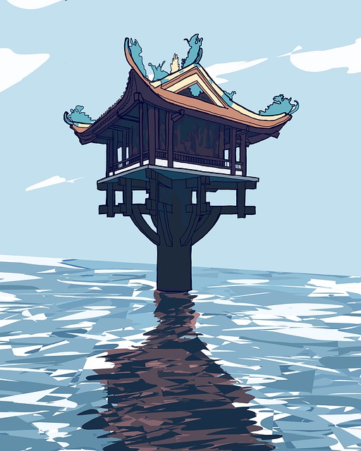 Free temple pagoda pillar illustration
