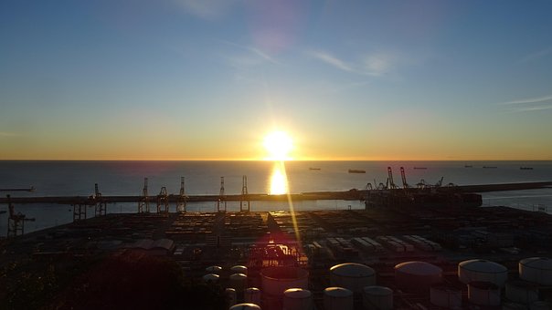 Free Port Of Barcelona Sunrise photo and picture