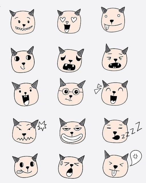 Tiere, Gesichter, Karikatur, Emotionen