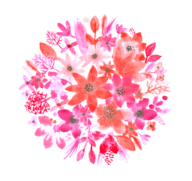 Free flowers watercolor hand drawing vector