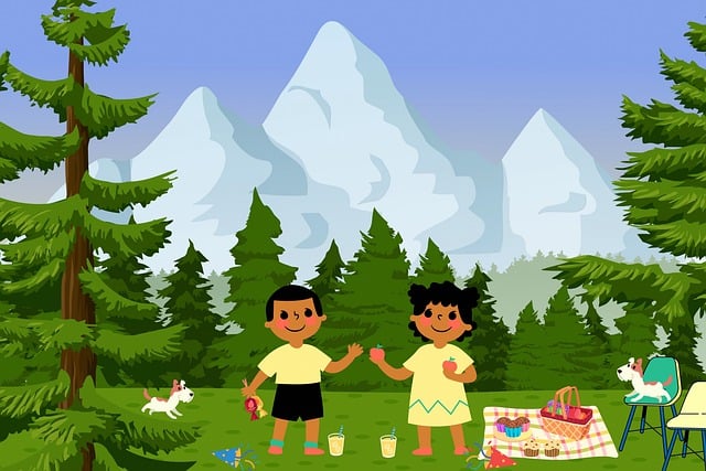 Free love children friends illustration