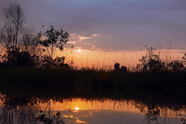 Reflexão, Nascer Do Sol, Manhã, Panorama