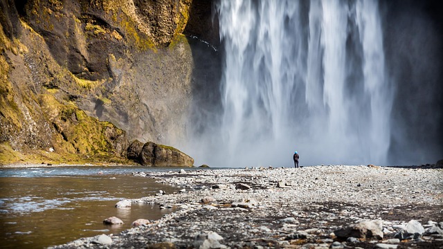 Island, Vodopád, Skogafoss, Voda, Tok