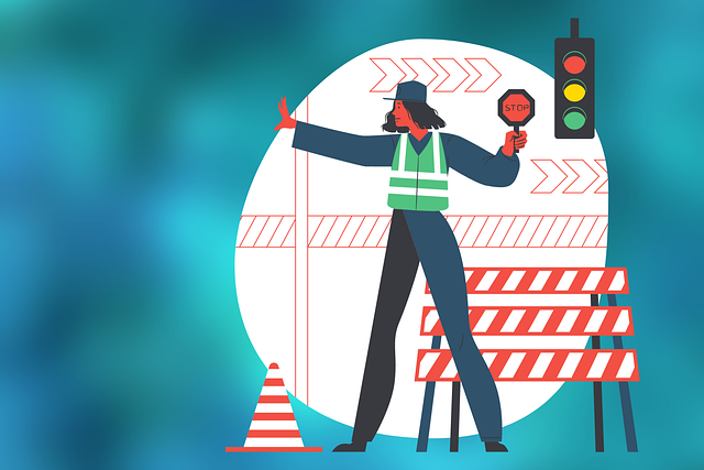 Free workers signage barrier illustration