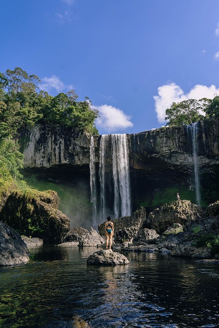 Niña, Cascada, Naturaleza, Mujer