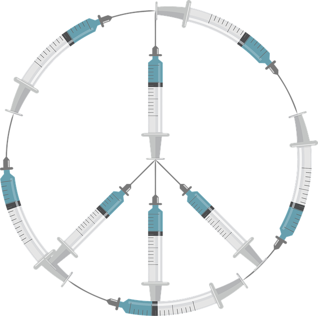 Free syringe peace sign symbol vector