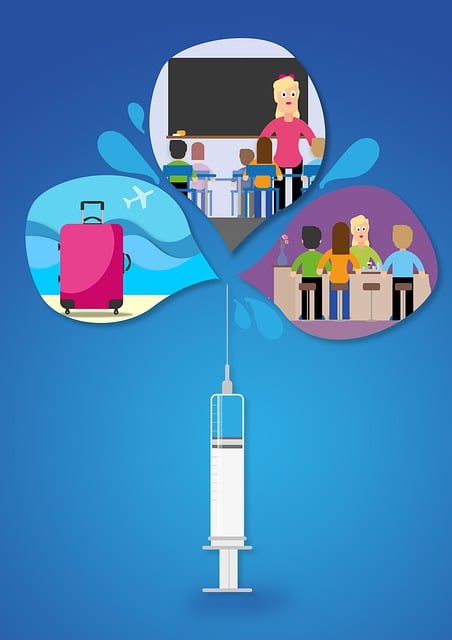 Free vaccination bar school illustration