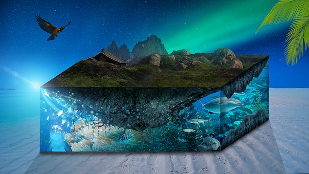 Landskab, Photoshop, Fantasi, Natur