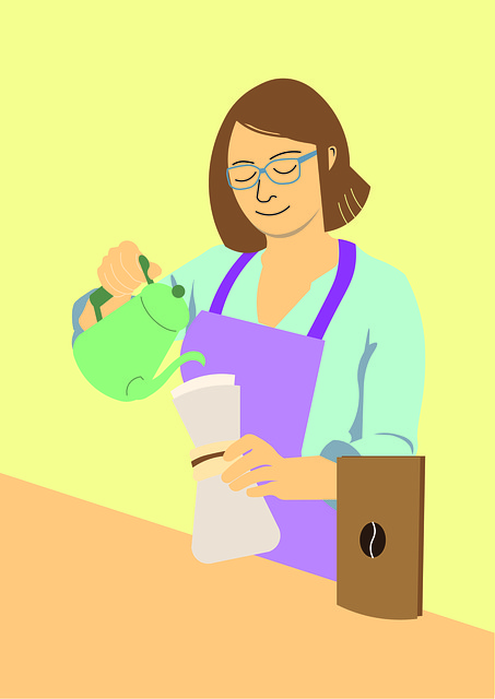 Free barista coffee preparation illustration