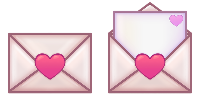 Free letter message hearts illustration