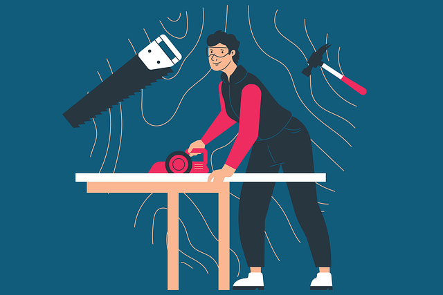 Free carpenter man woman illustration