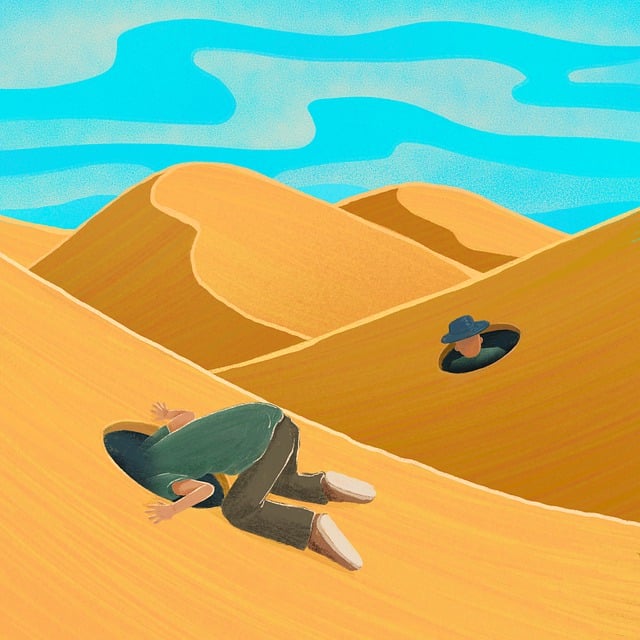 Free desert man hole illustration