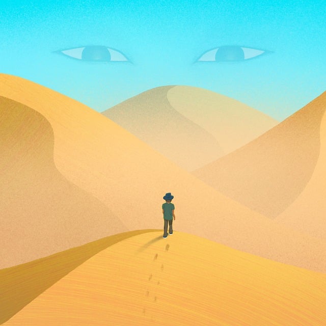 Free desert man travel illustration