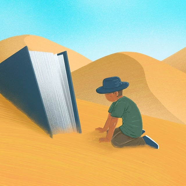 Free desert man book illustration
