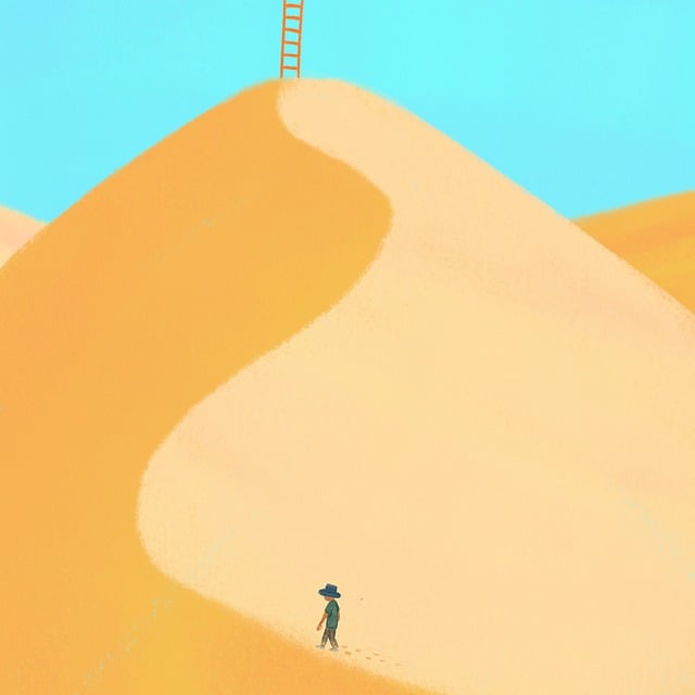 Free desert man travel illustration