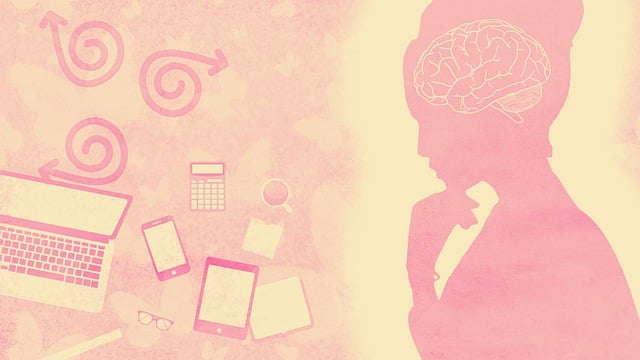 Free pink woman brain illustration