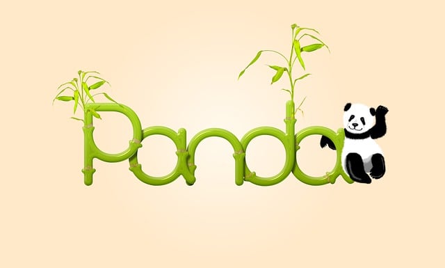 Free panda bamboo leaves illustration
