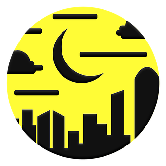 Free Buildings Moon illustration and picture