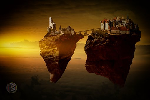 Romantik, Burg, Felsen, Himmel Sonne