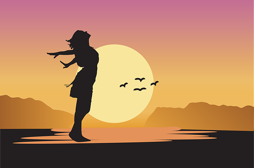 Free Sunset Girl vector and picture