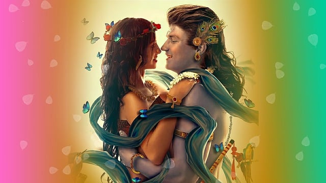 Free lord krishna radhe shyam illustration