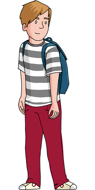 Free boy student bag vector
