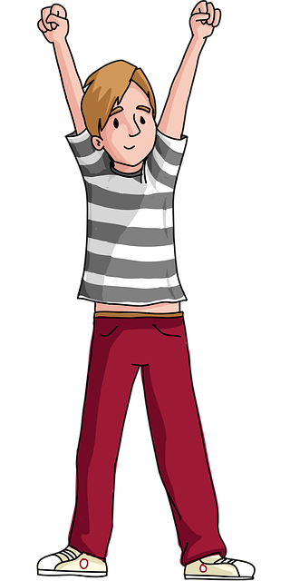 Free boy happy gesture illustration