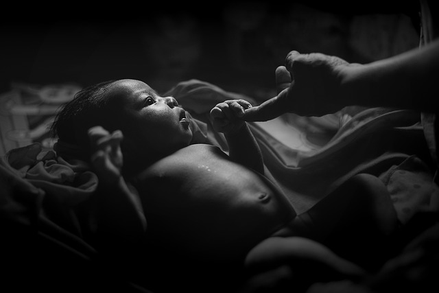 Bebê, Recém-Nascido, Monocromático