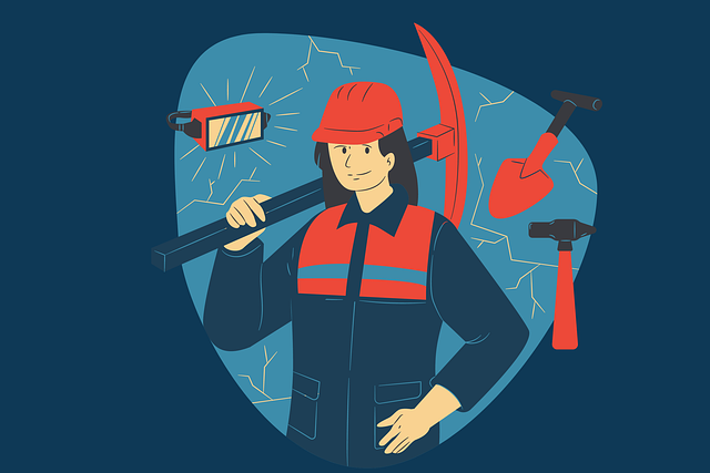 Free miner profession man illustration