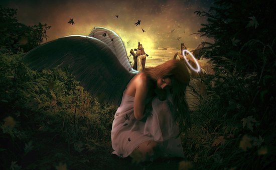 Ángel, Mujer, Fantasía, Alas, Niña