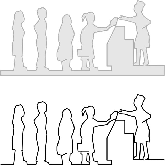 Free queue line people vector