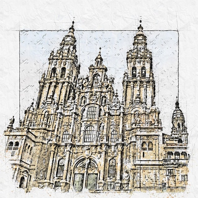 Free santiago de compostela spain cathedral illustration