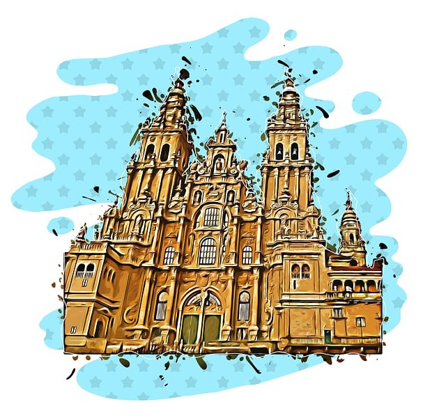 Free santiago de compostela spain cathedral illustration