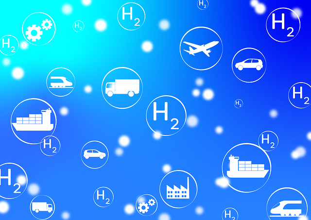 Free hydrogen means of transport pattern illustration