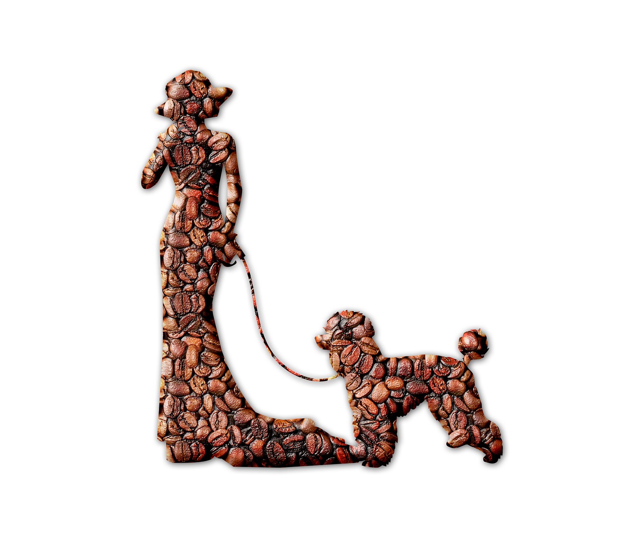 Download Dog, Lady, Coffee Beans. RoyaltyFree Stock Illustration Image