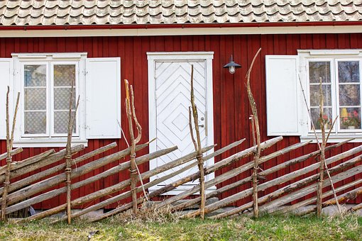 Hus, Sommerhus, Rød, Hvid, Vindue